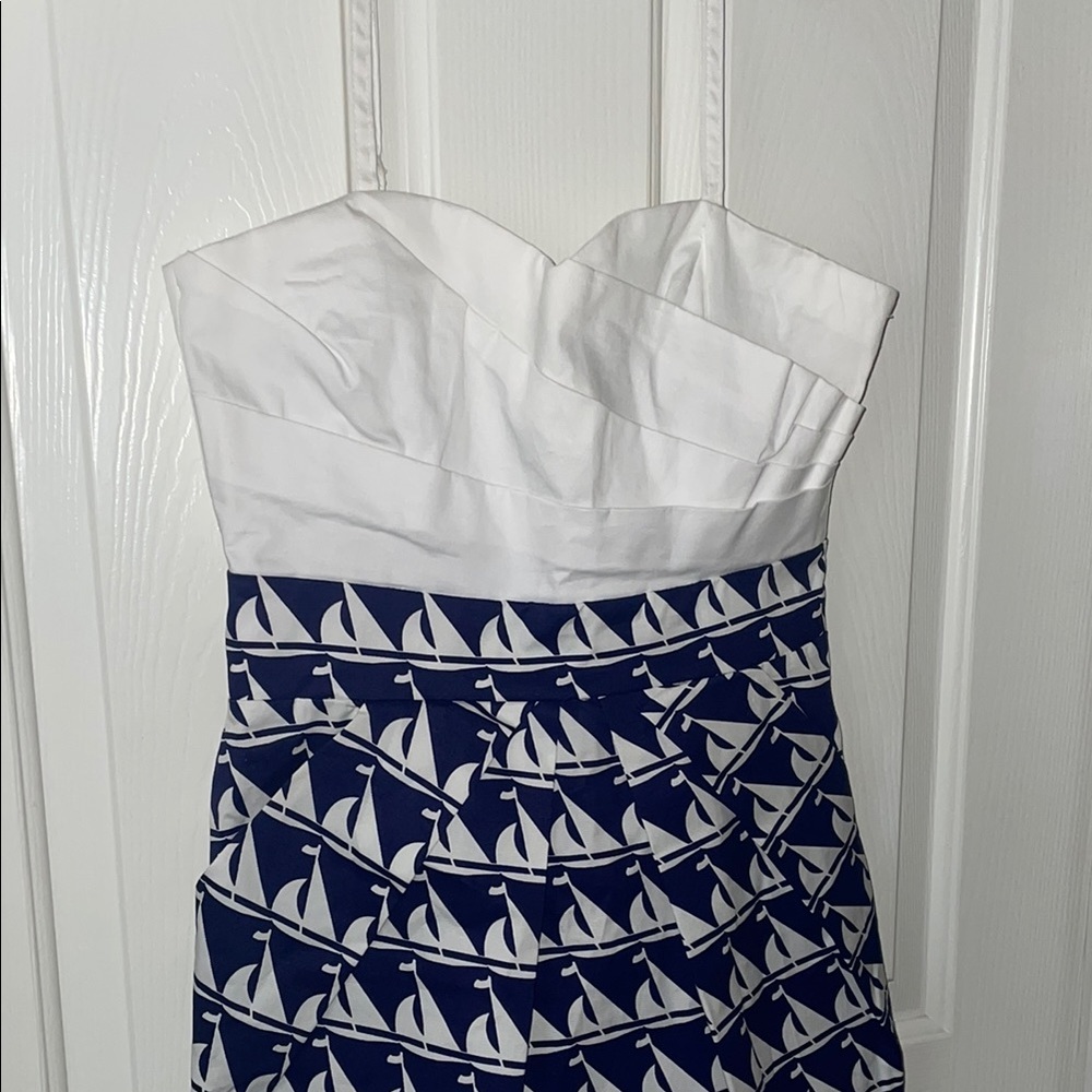 White and Blue Mini Dress with Nautical Theme